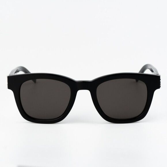 NEW Saint Laurent SLM124 001 Black Grey Square Men Sunglasses - Picture 3 of 11